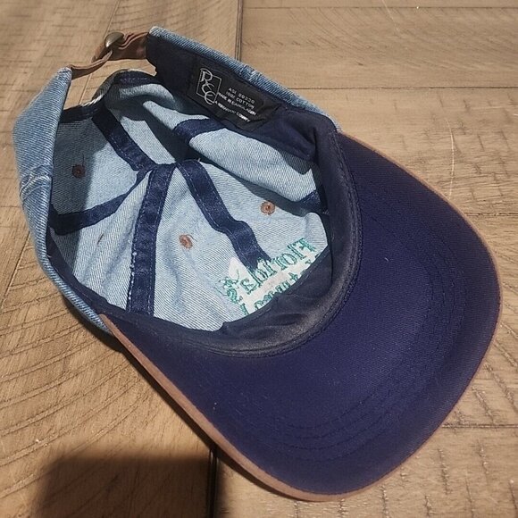 Florida's Natural Denim Hat Cap Brown Suede Brim Embroidered Logo Strapback - Picture 5 of 7